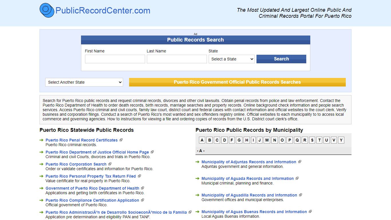 Free Puerto Rico Public Records, Criminal Records And Background Checks